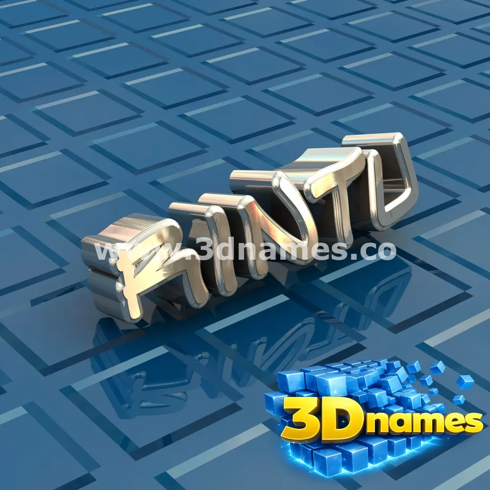 rintu in Blue Bling style - 3D name wallpaper