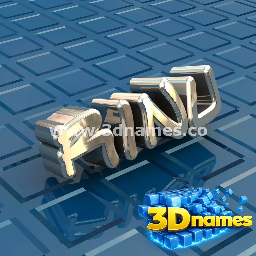 rinu in Blue Bling style - 3D name wallpaper
