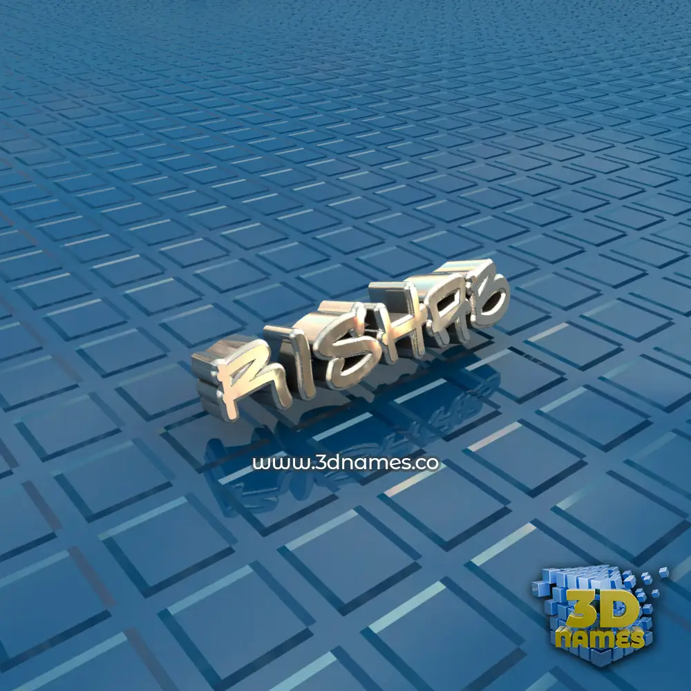rishab in Blue Bling style - 3D name wallpaper