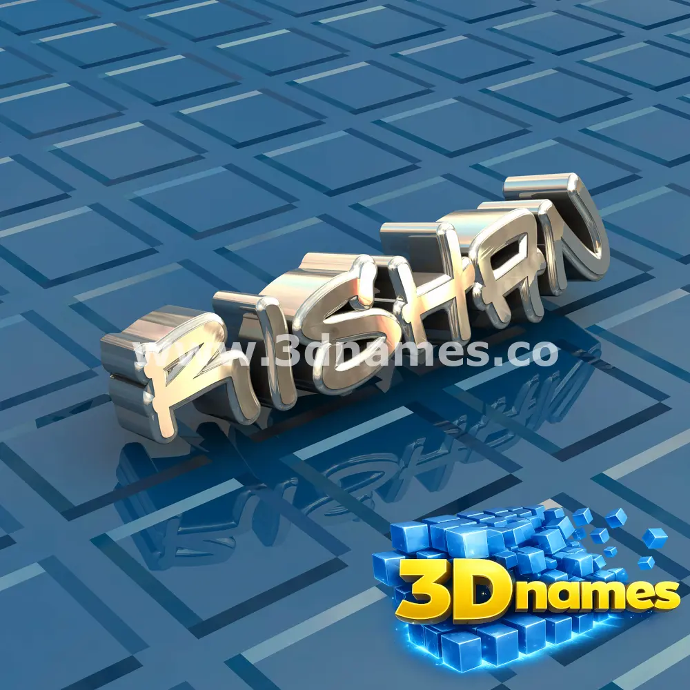rishan in Blue Bling style - 3D name wallpaper