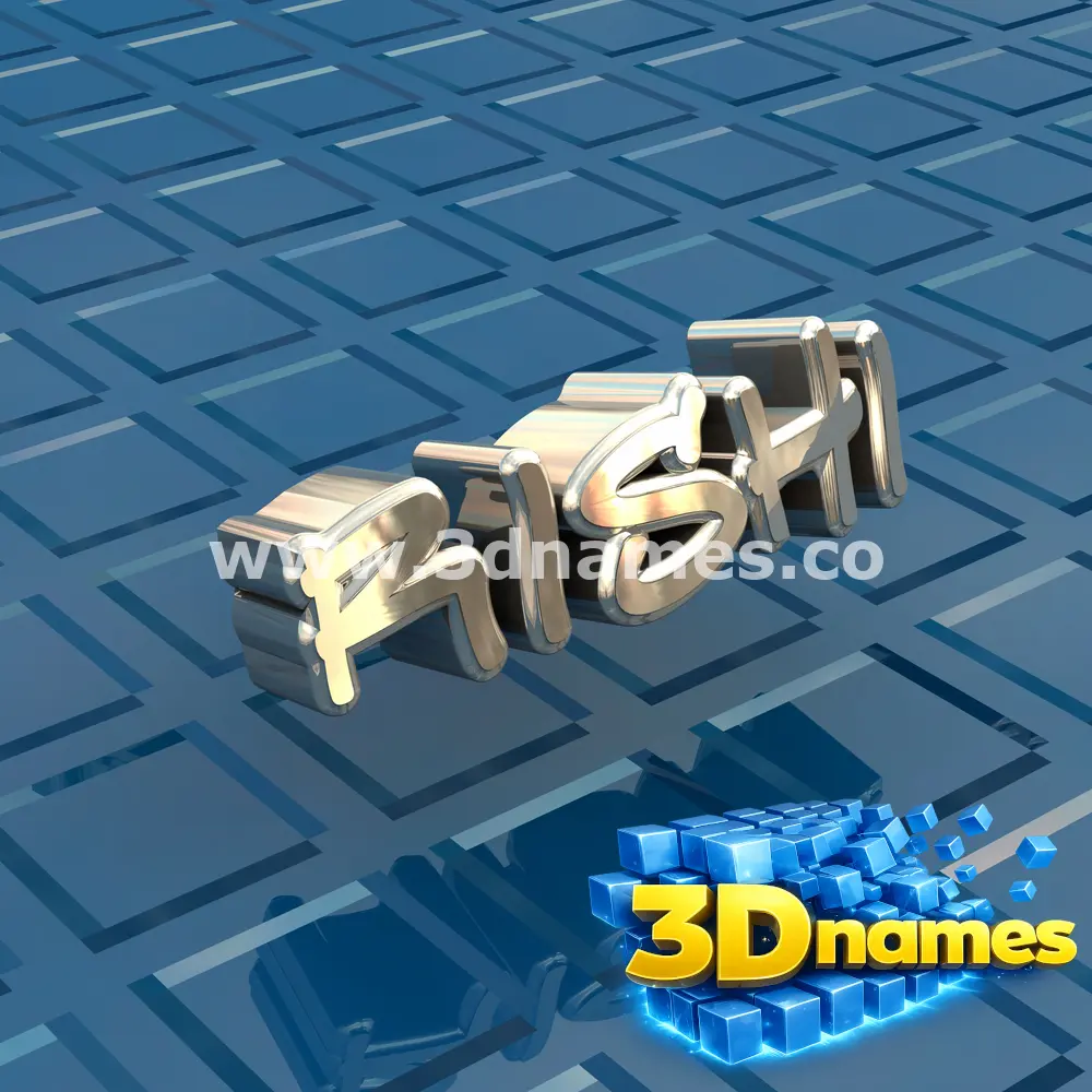 rishi in Blue Bling style - 3D name wallpaper