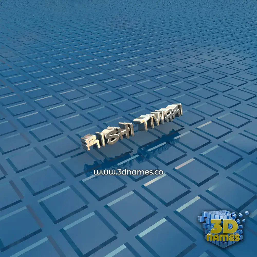 rishi tiwari in Blue Bling style - 3D name wallpaper