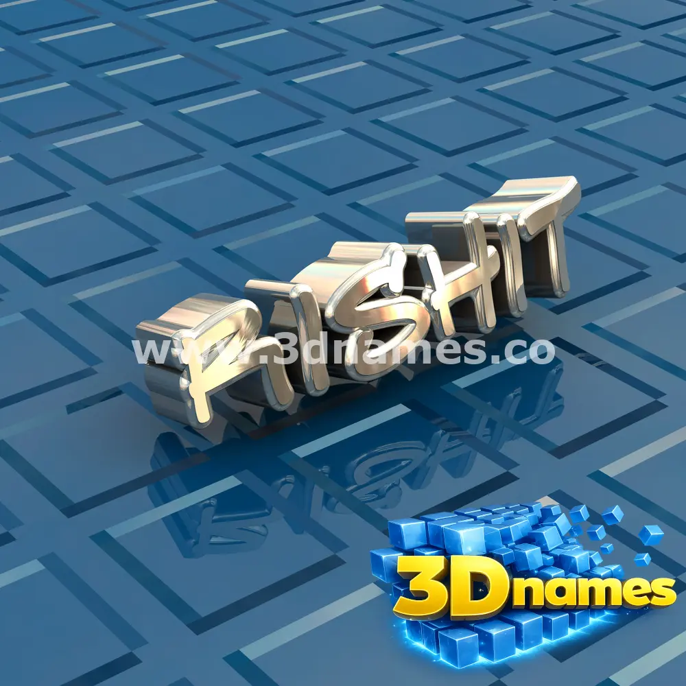 rishit in Blue Bling style - 3D name wallpaper