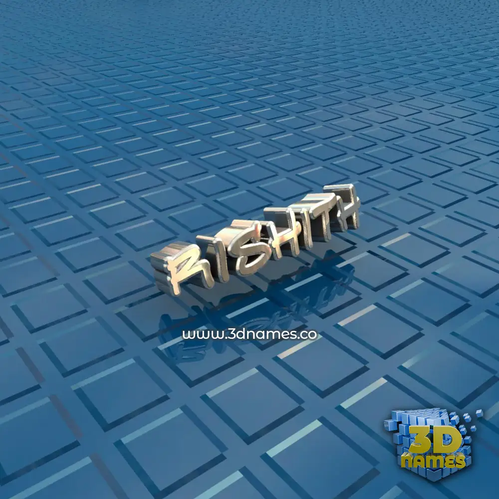 rishith in Blue Bling style - 3D name wallpaper