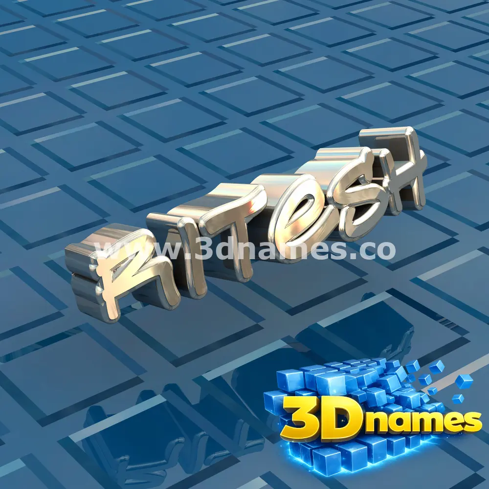 ritesh in Blue Bling style - 3D name wallpaper