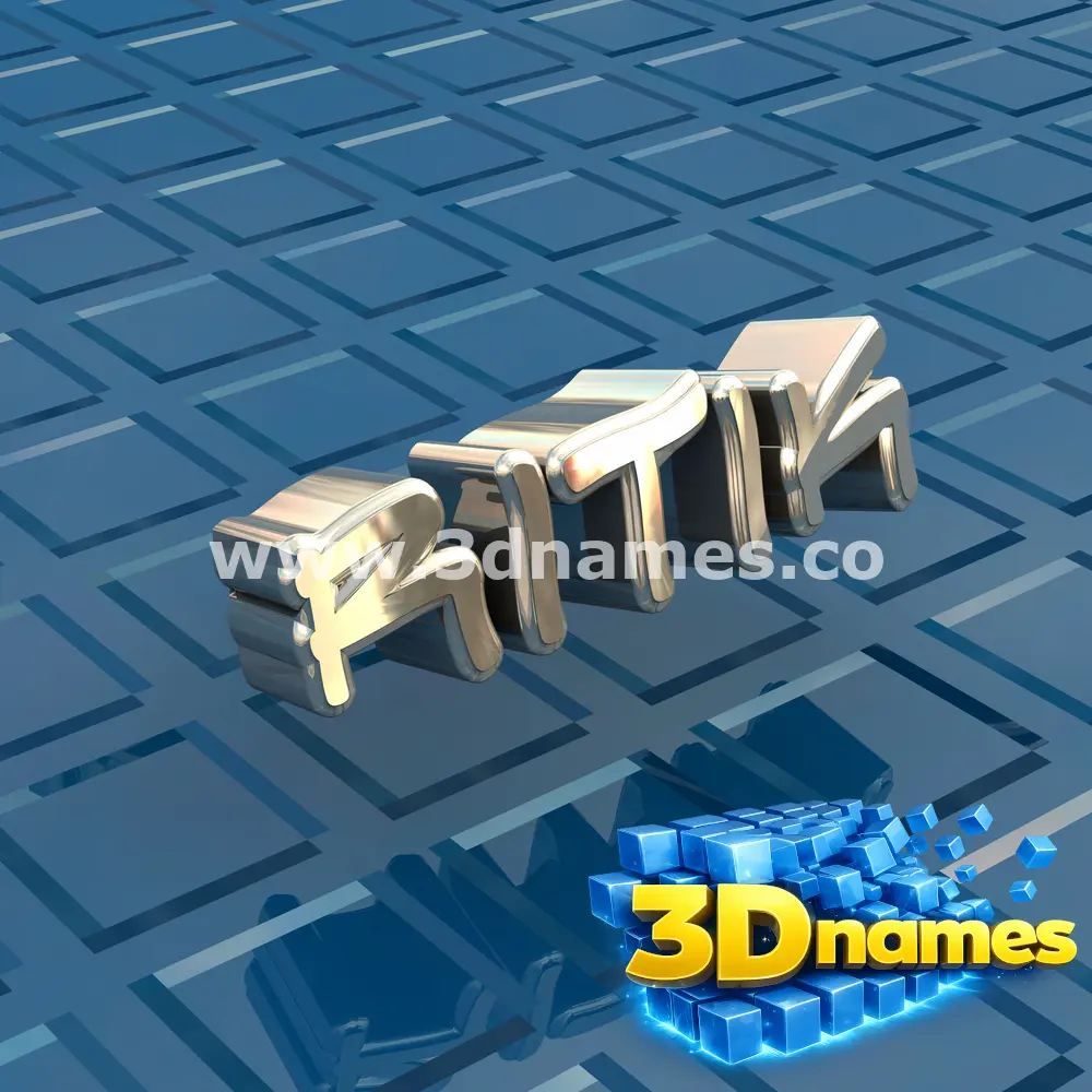 ritik in Blue Bling style - 3D name wallpaper