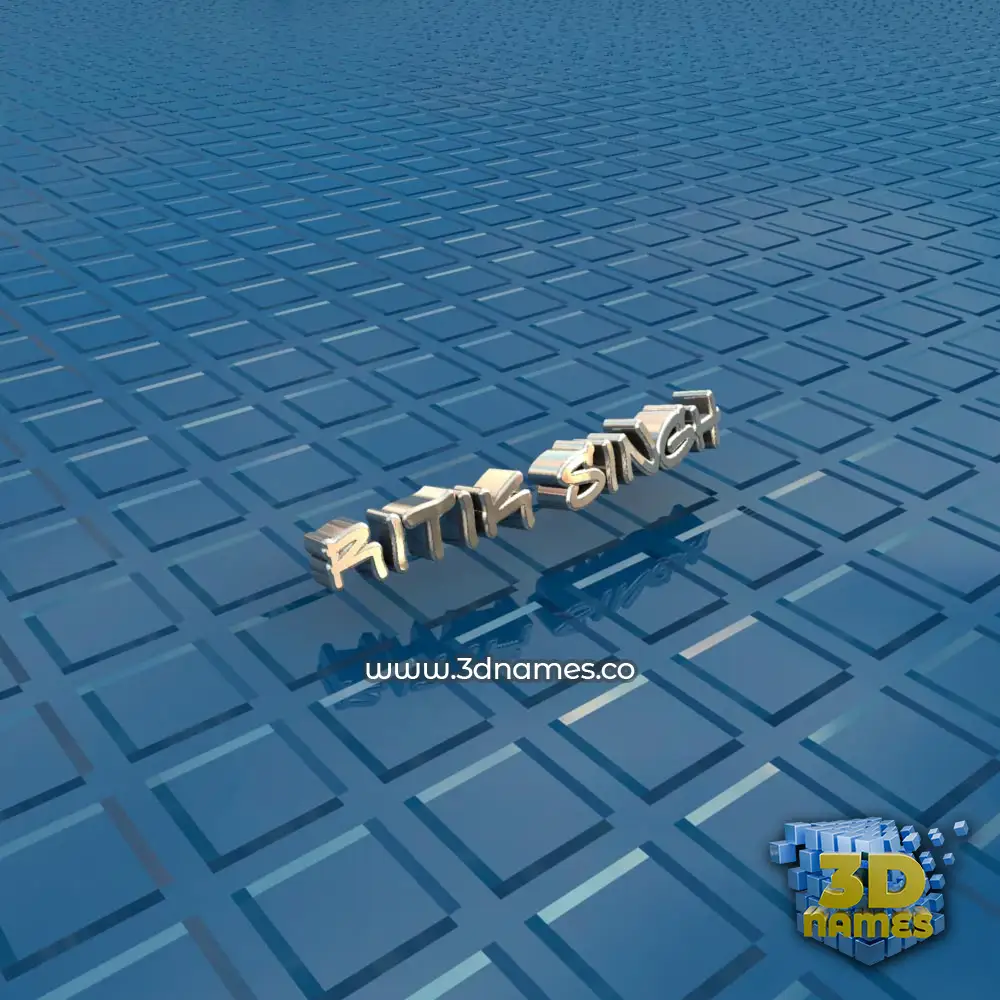 ritik singh in Blue Bling style - 3D name wallpaper