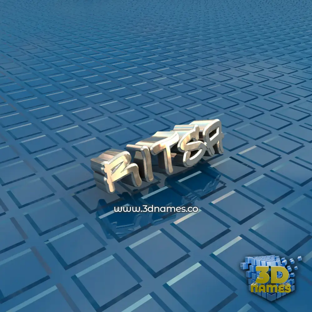 ritsa in Blue Bling style - 3D name wallpaper