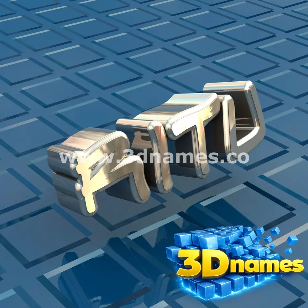 ritu in Blue Bling style - 3D name wallpaper