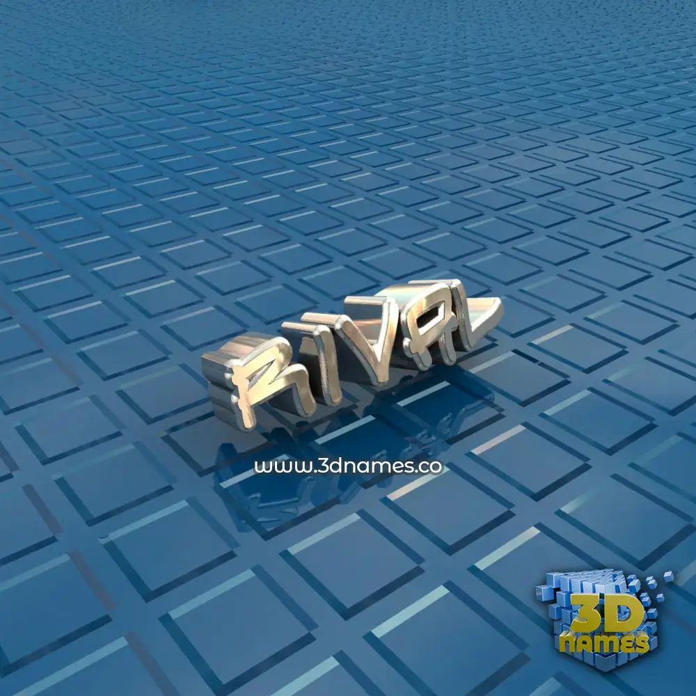 rival in Blue Bling style - 3D name wallpaper