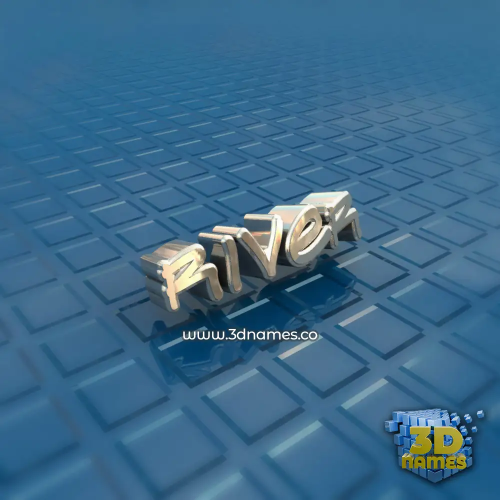 river in Blue Bling style - 3D name wallpaper
