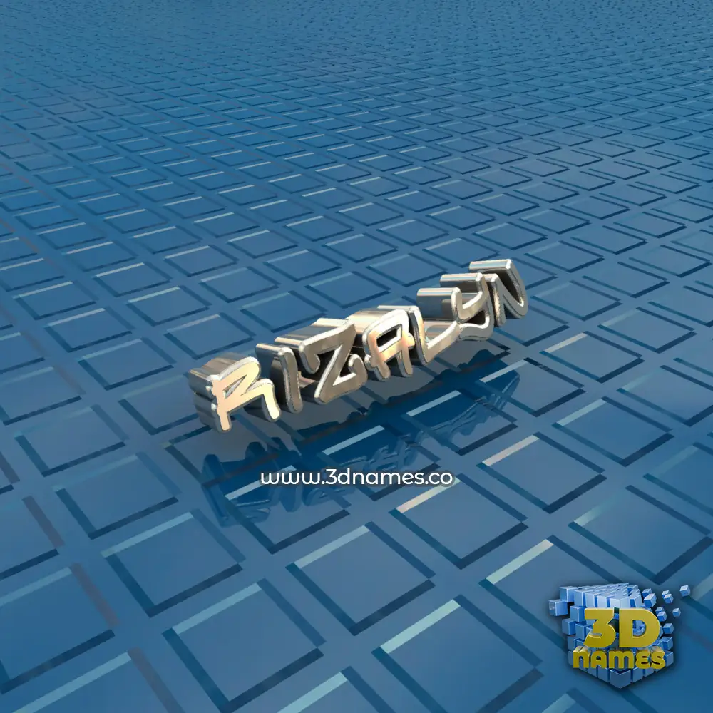 rizalyn in Blue Bling style - 3D name wallpaper