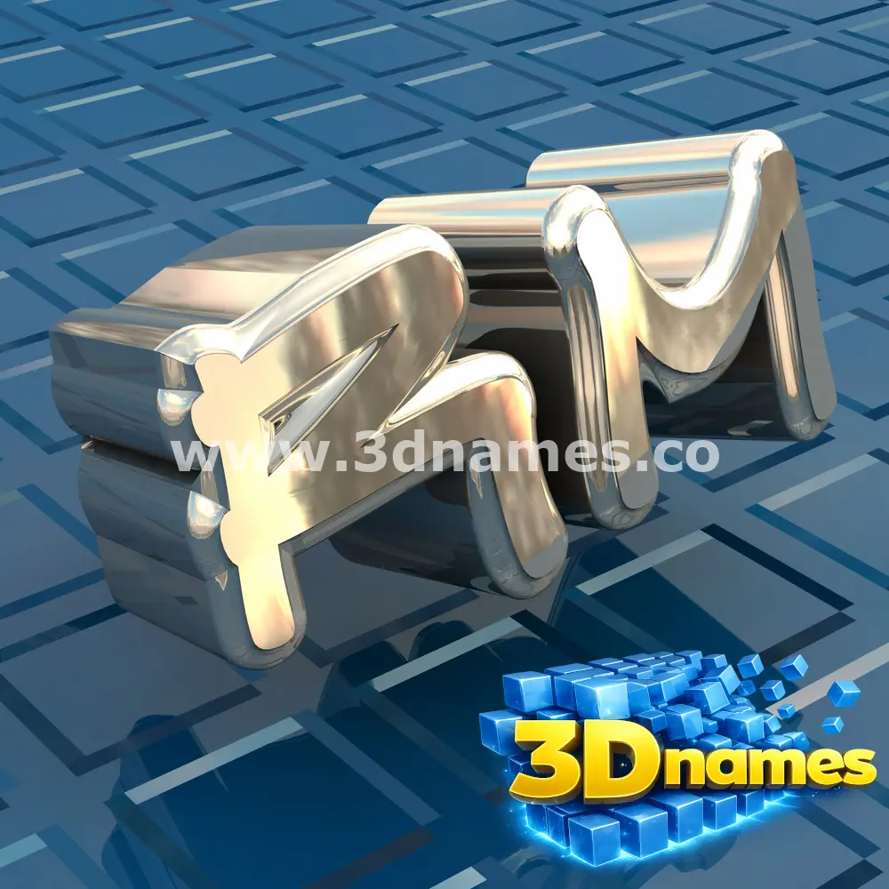 rm in Blue Bling style - 3D name wallpaper