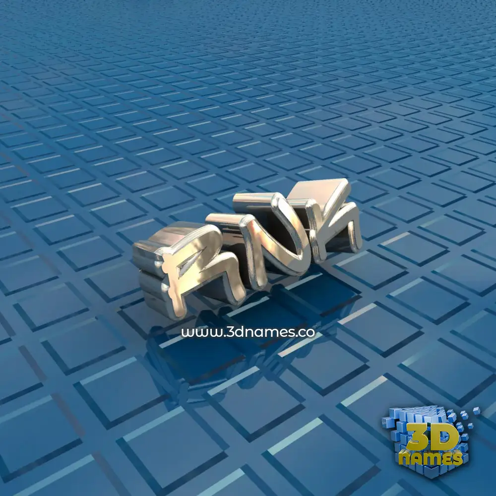 rnk in Blue Bling style - 3D name wallpaper