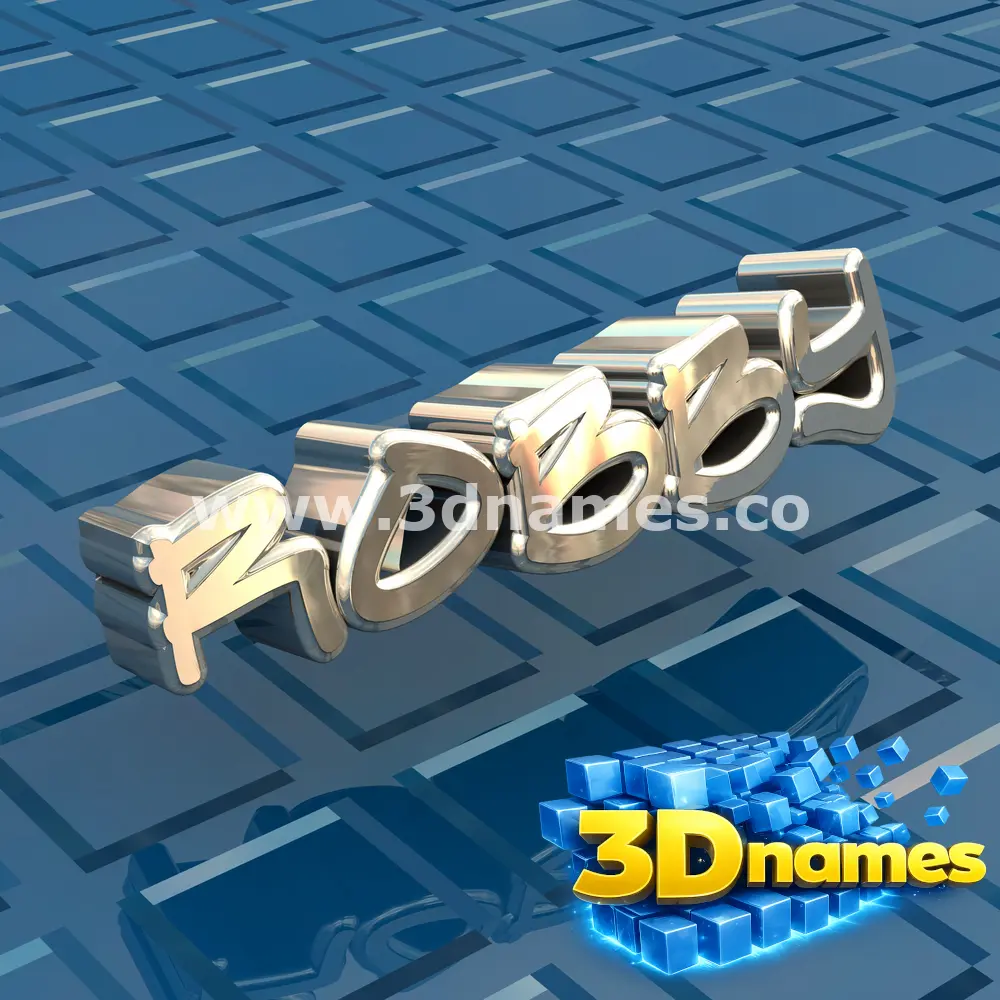 robby in Blue Bling style - 3D name wallpaper
