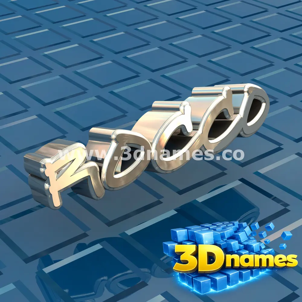 rocco in Blue Bling style - 3D name wallpaper