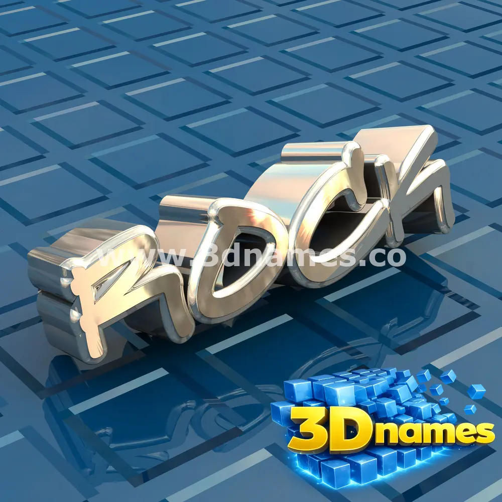 rock in Blue Bling style - 3D name wallpaper