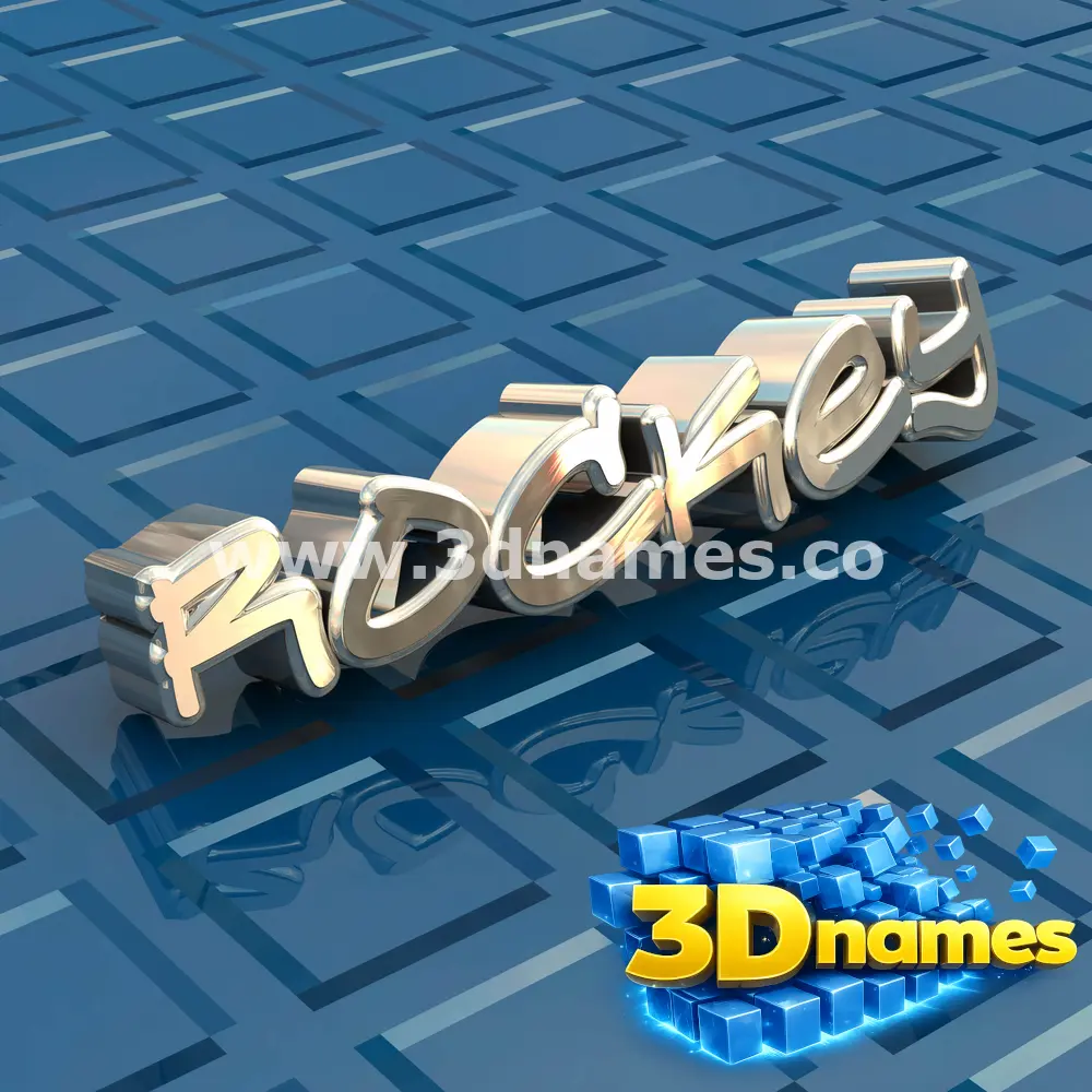 rockey in Blue Bling style - 3D name wallpaper