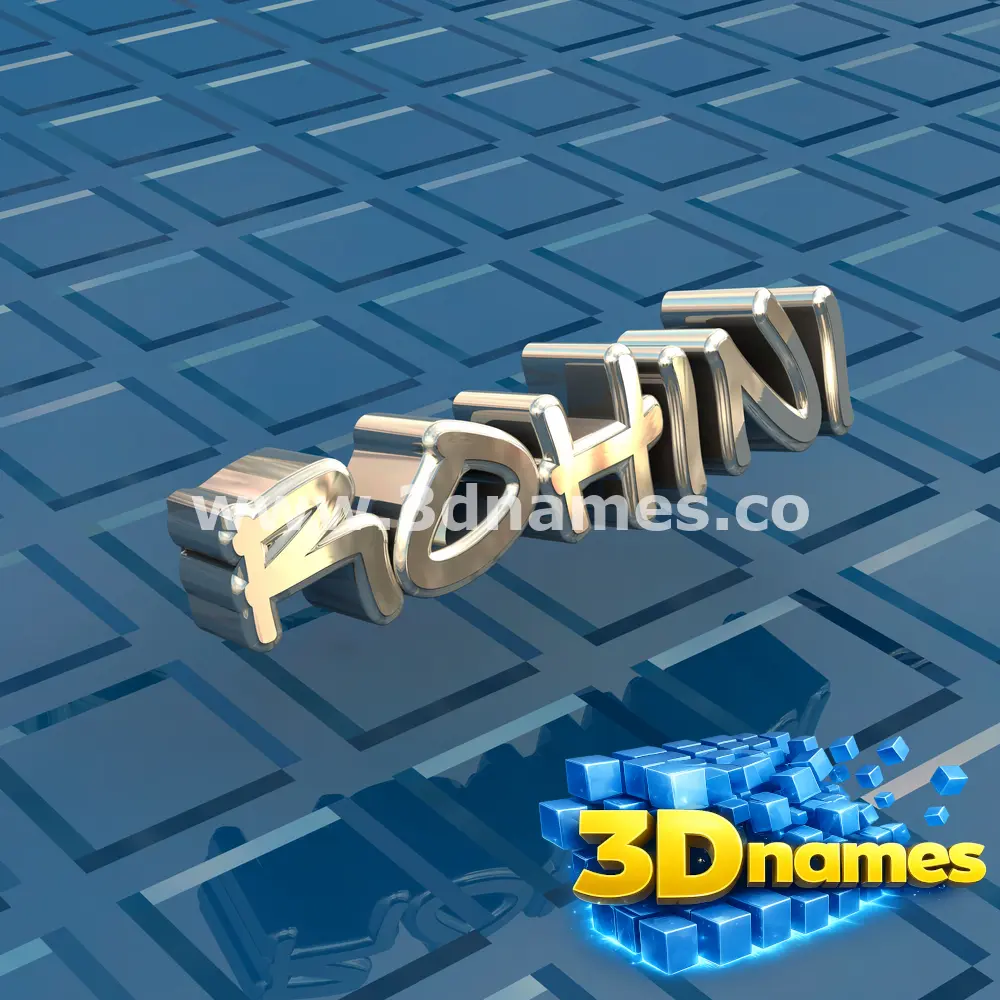rohini in Blue Bling style - 3D name wallpaper