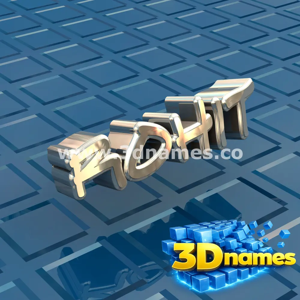 rohit in Blue Bling style - 3D name wallpaper
