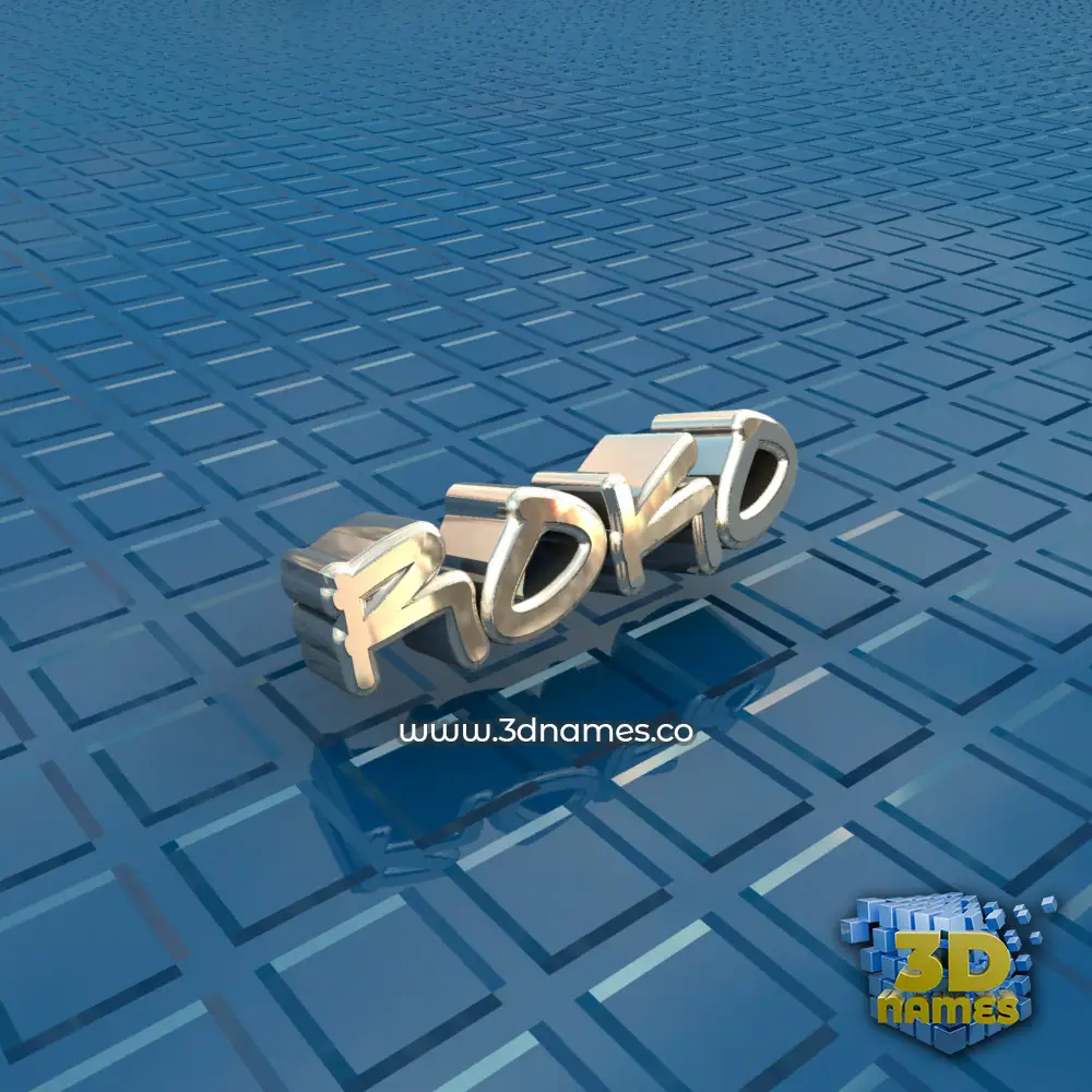 roko in Blue Bling style - 3D name wallpaper