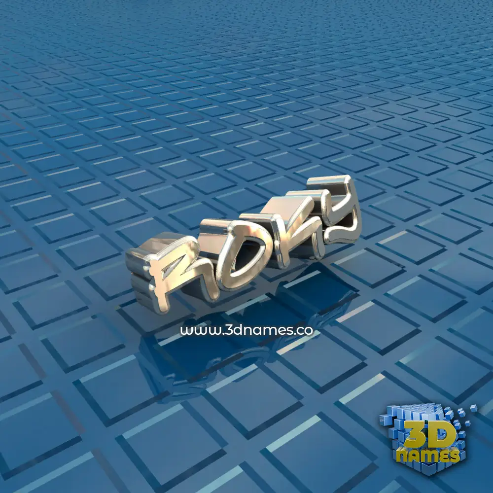 roky in Blue Bling style - 3D name wallpaper