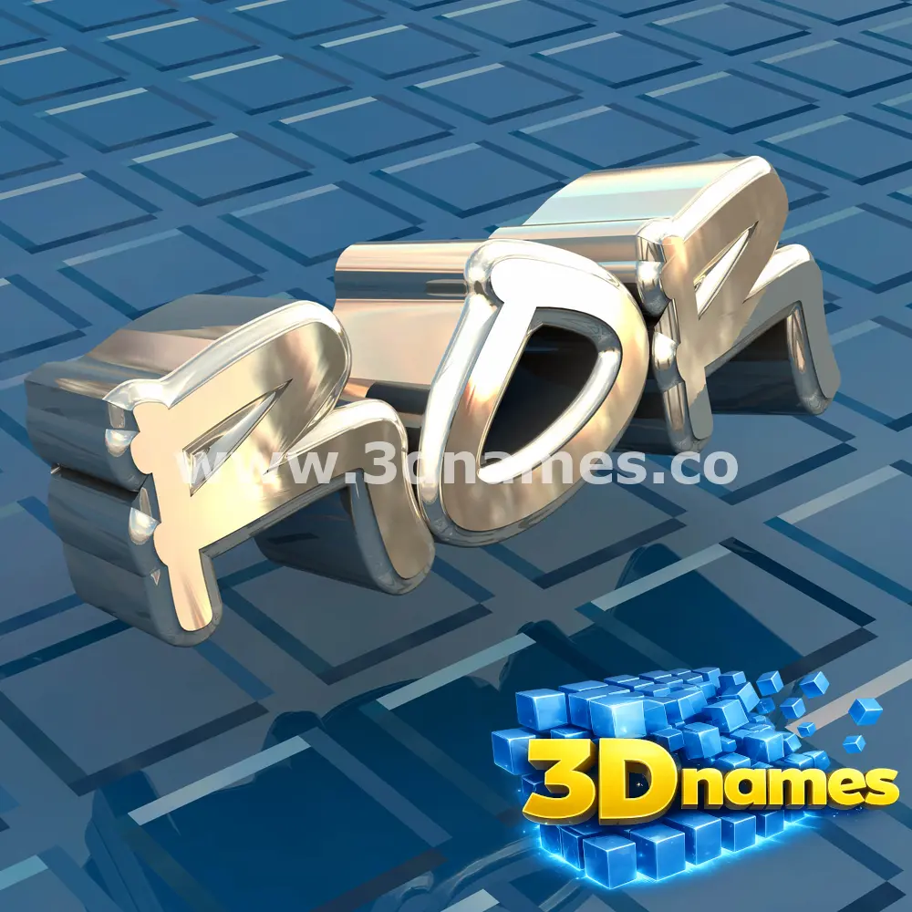 ror in Blue Bling style - 3D name wallpaper