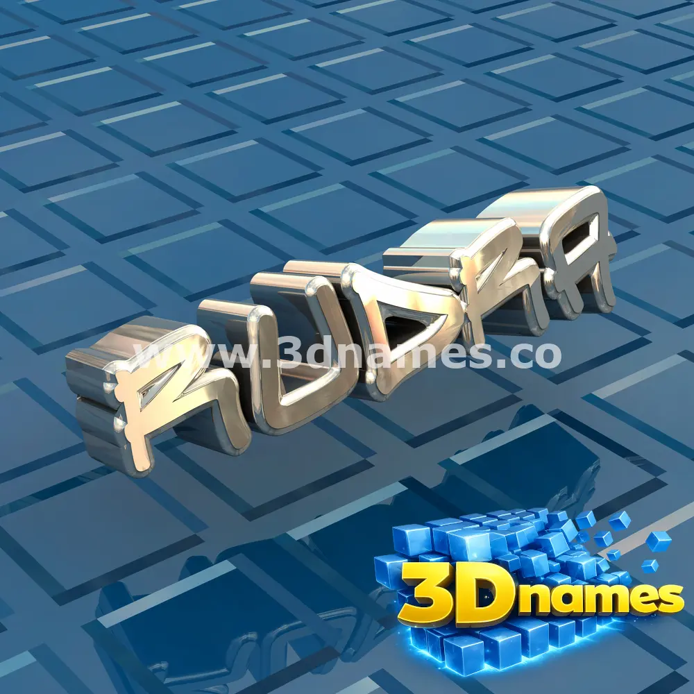 rudra in Blue Bling style - 3D name wallpaper