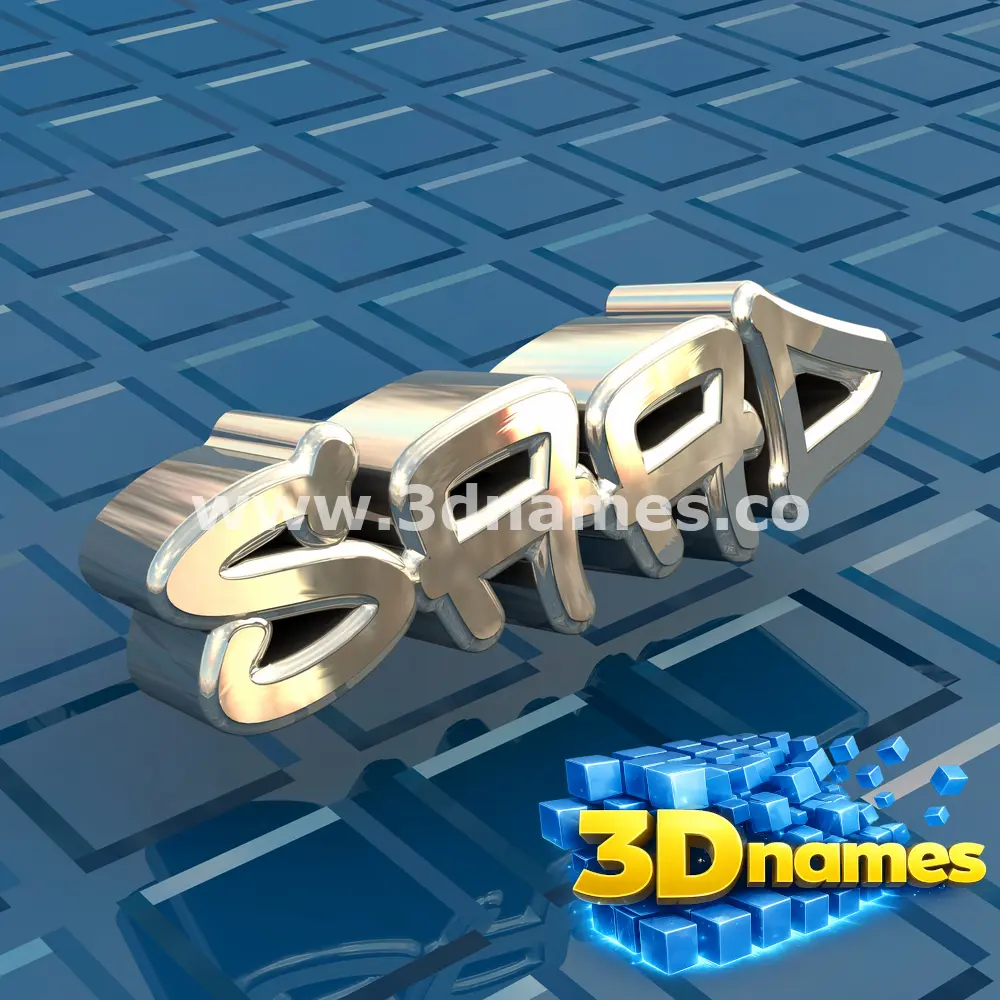 saad in Blue Bling style - 3D name wallpaper