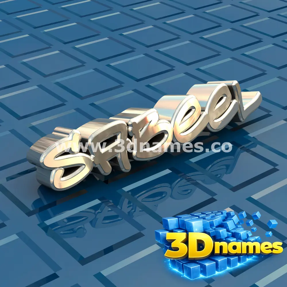 sabeel in Blue Bling style - 3D name wallpaper