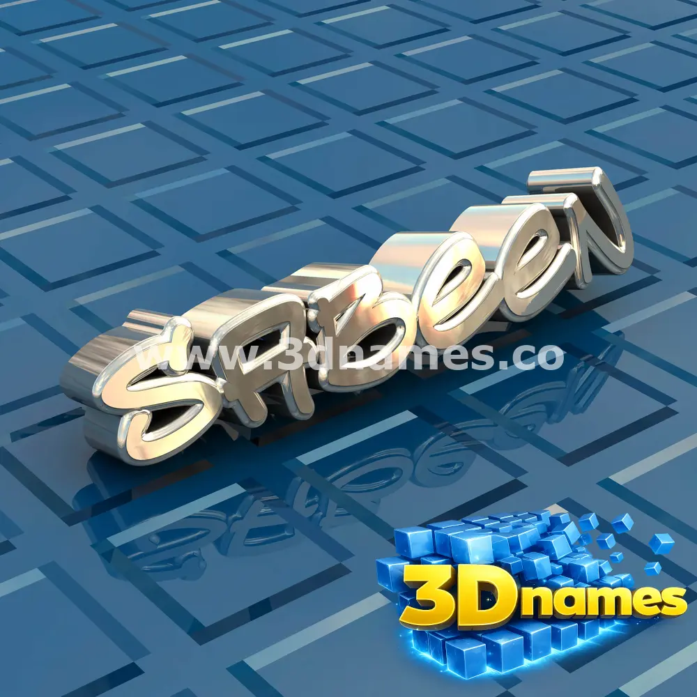 sabeen in Blue Bling style - 3D name wallpaper