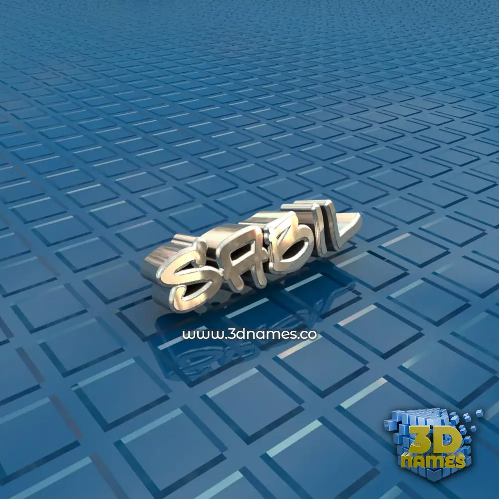sabil in Blue Bling style - 3D name wallpaper