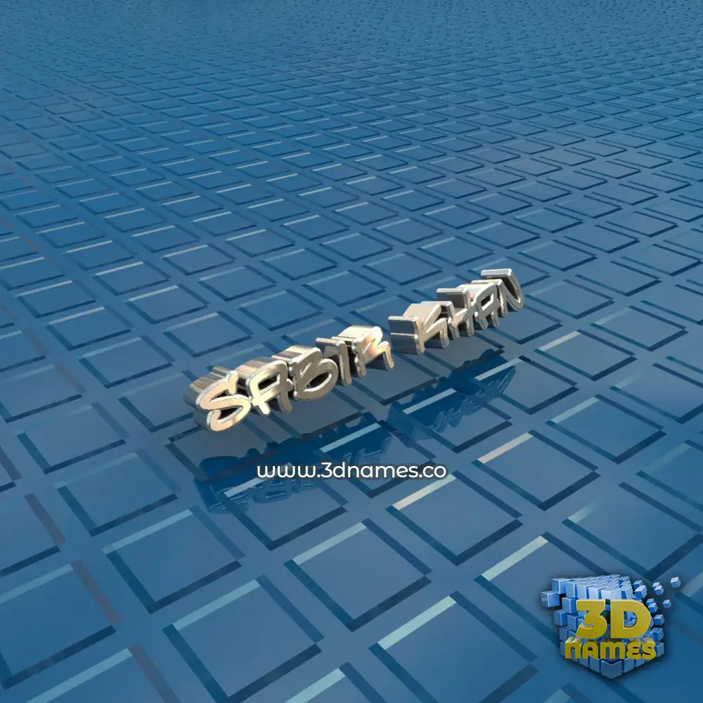 sabir khan in Blue Bling style - 3D name wallpaper