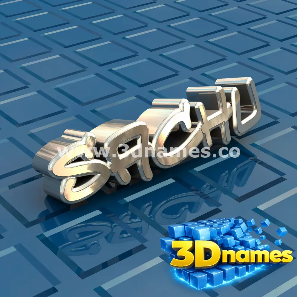 sachu in Blue Bling style - 3D name wallpaper