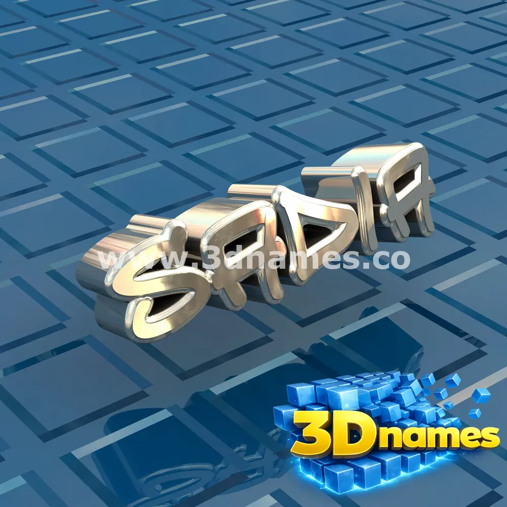 sadia in Blue Bling style - 3D name wallpaper