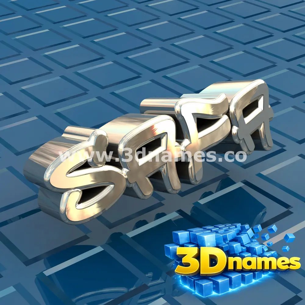 safa in Blue Bling style - 3D name wallpaper