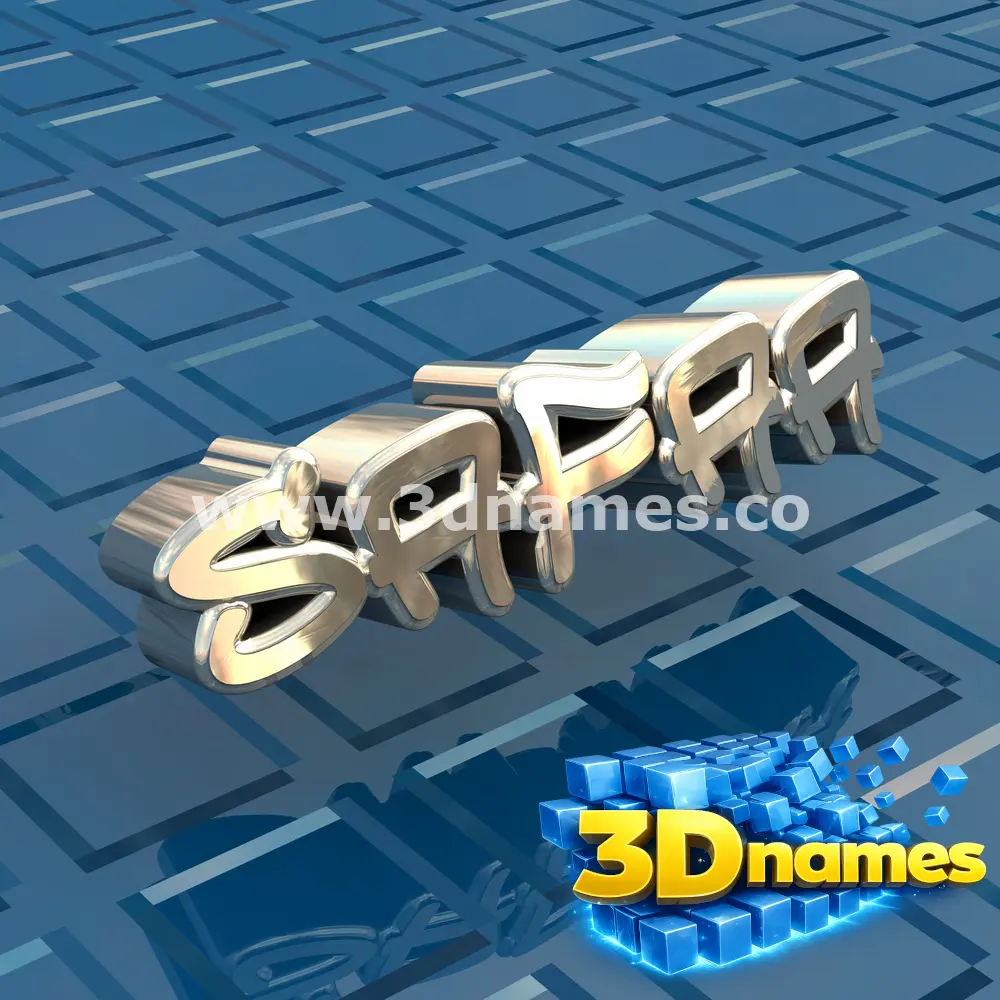 safaa in Blue Bling style - 3D name wallpaper