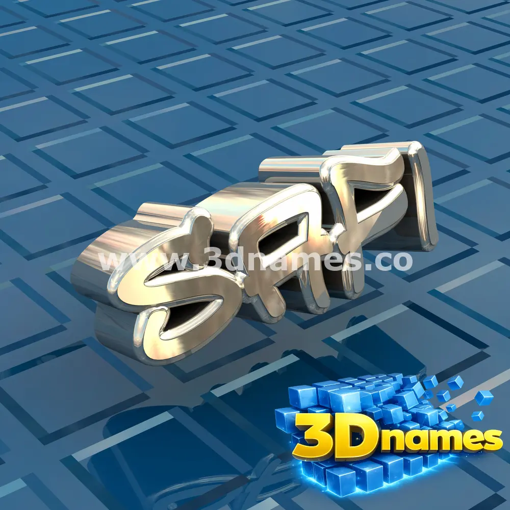 safi in Blue Bling style - 3D name wallpaper