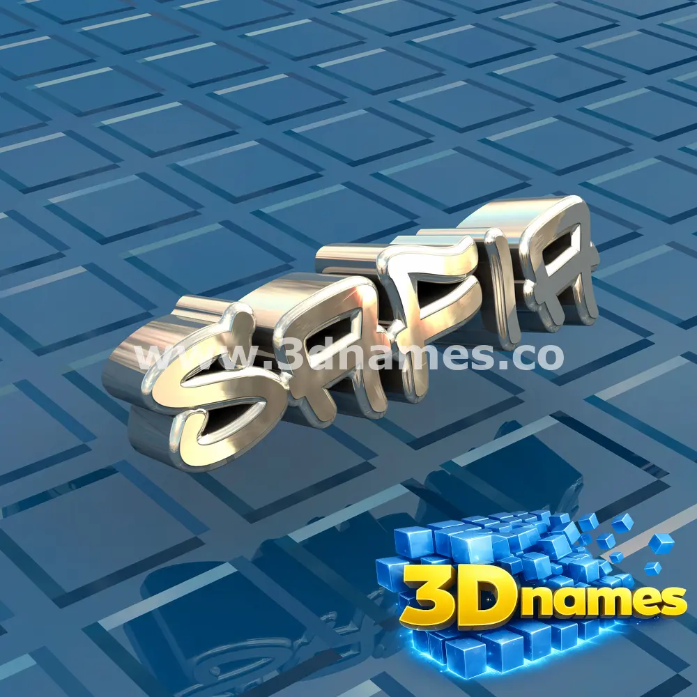 safia in Blue Bling style - 3D name wallpaper