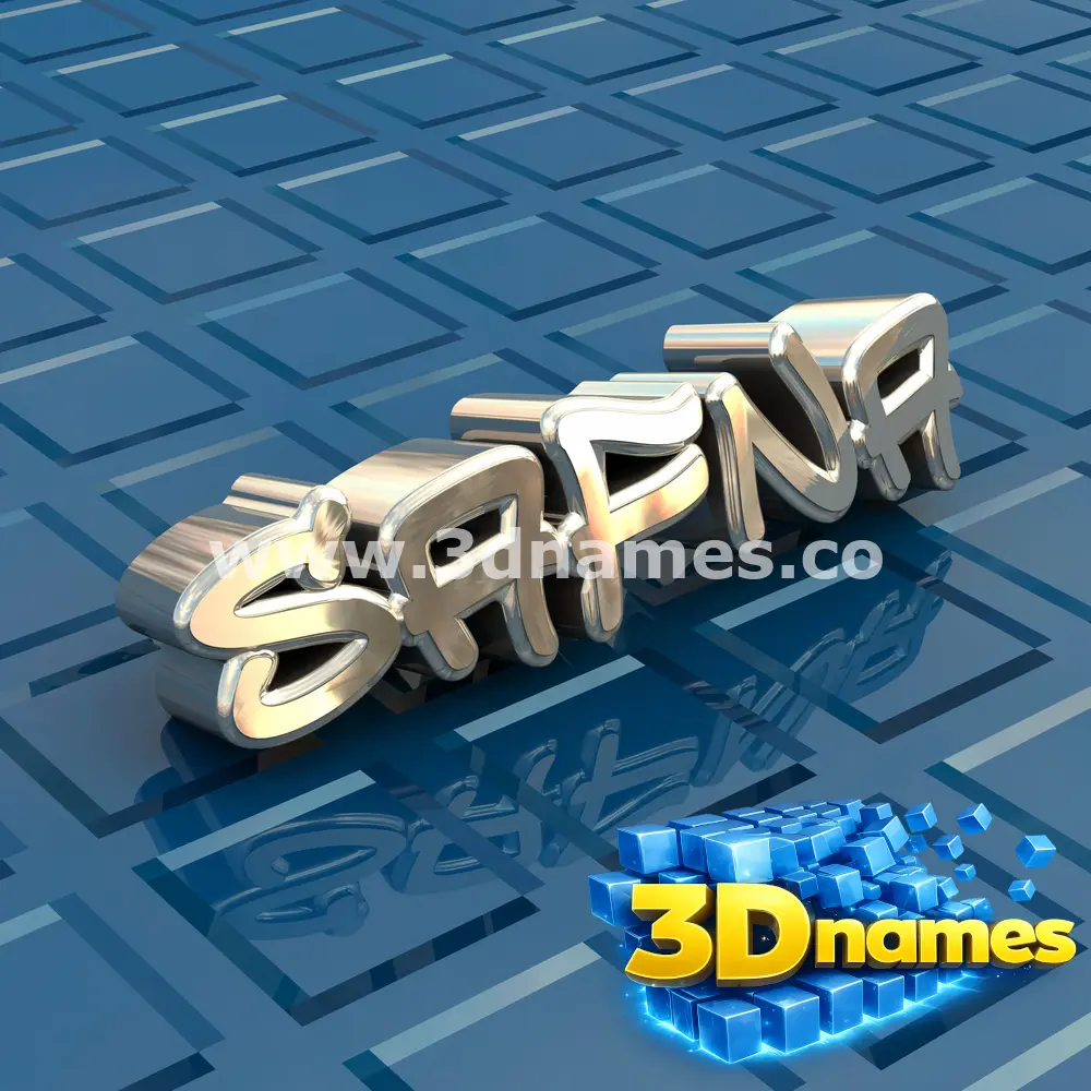 safna in Blue Bling style - 3D name wallpaper
