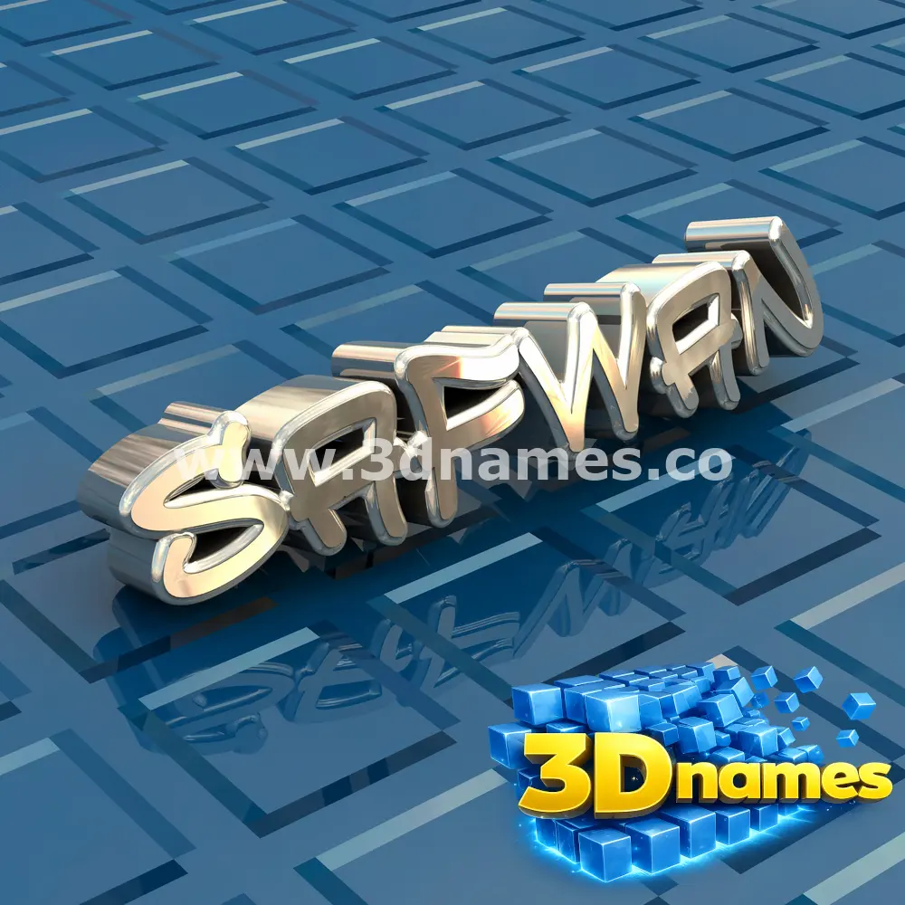 safwan in Blue Bling style - 3D name wallpaper