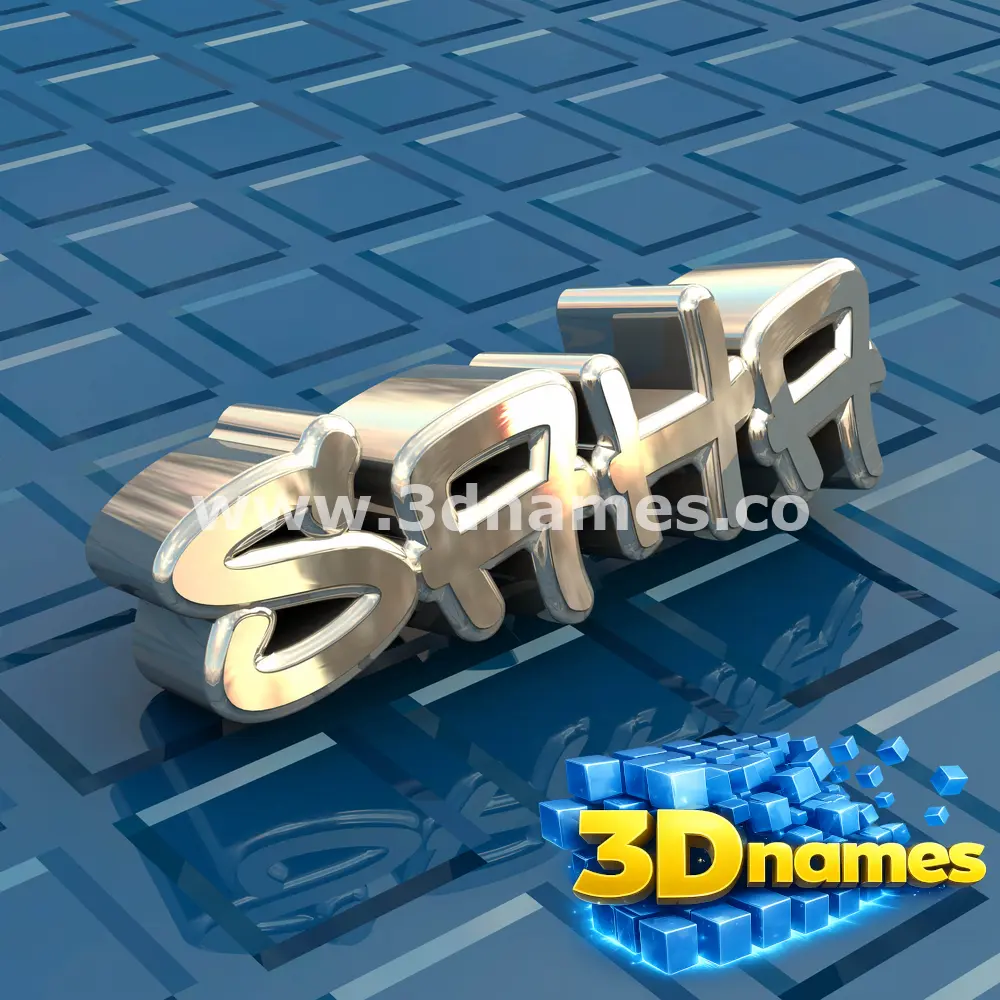 saha in Blue Bling style - 3D name wallpaper