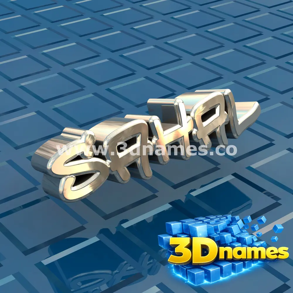 sahal in Blue Bling style - 3D name wallpaper