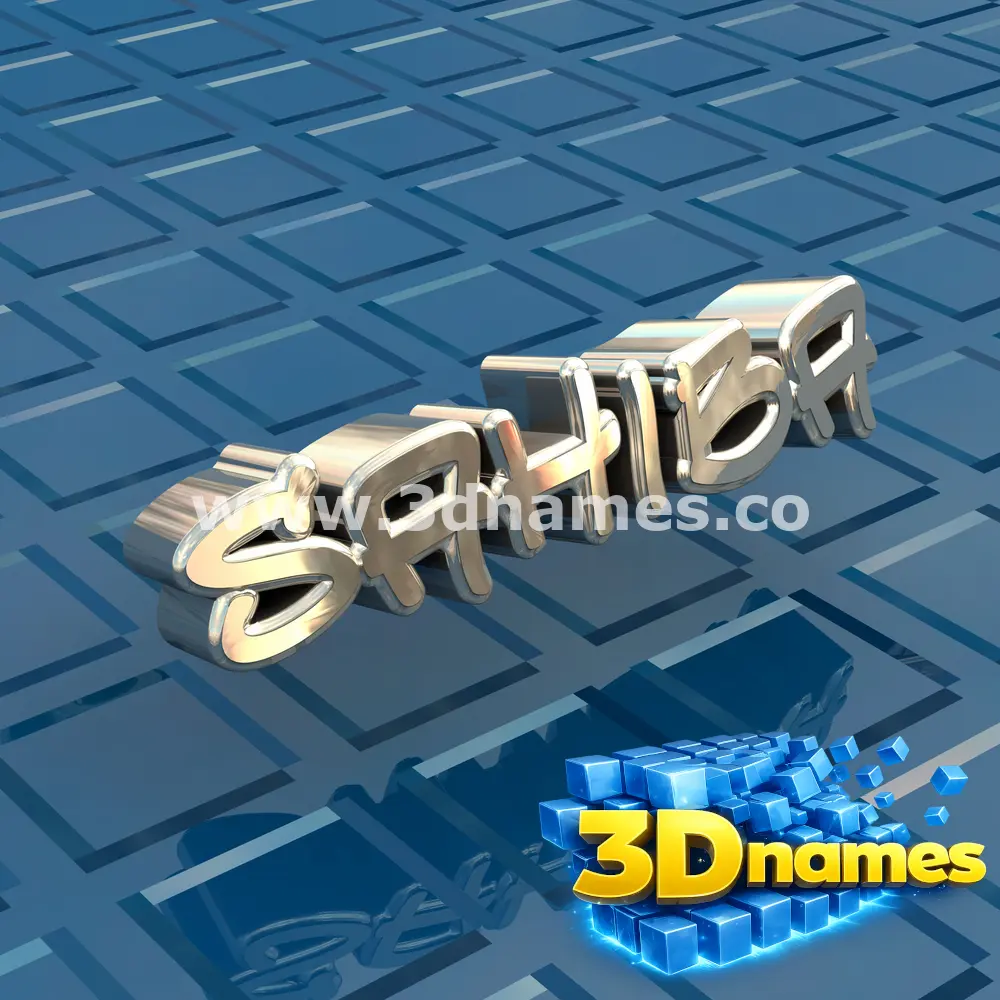 sahiba in Blue Bling style - 3D name wallpaper