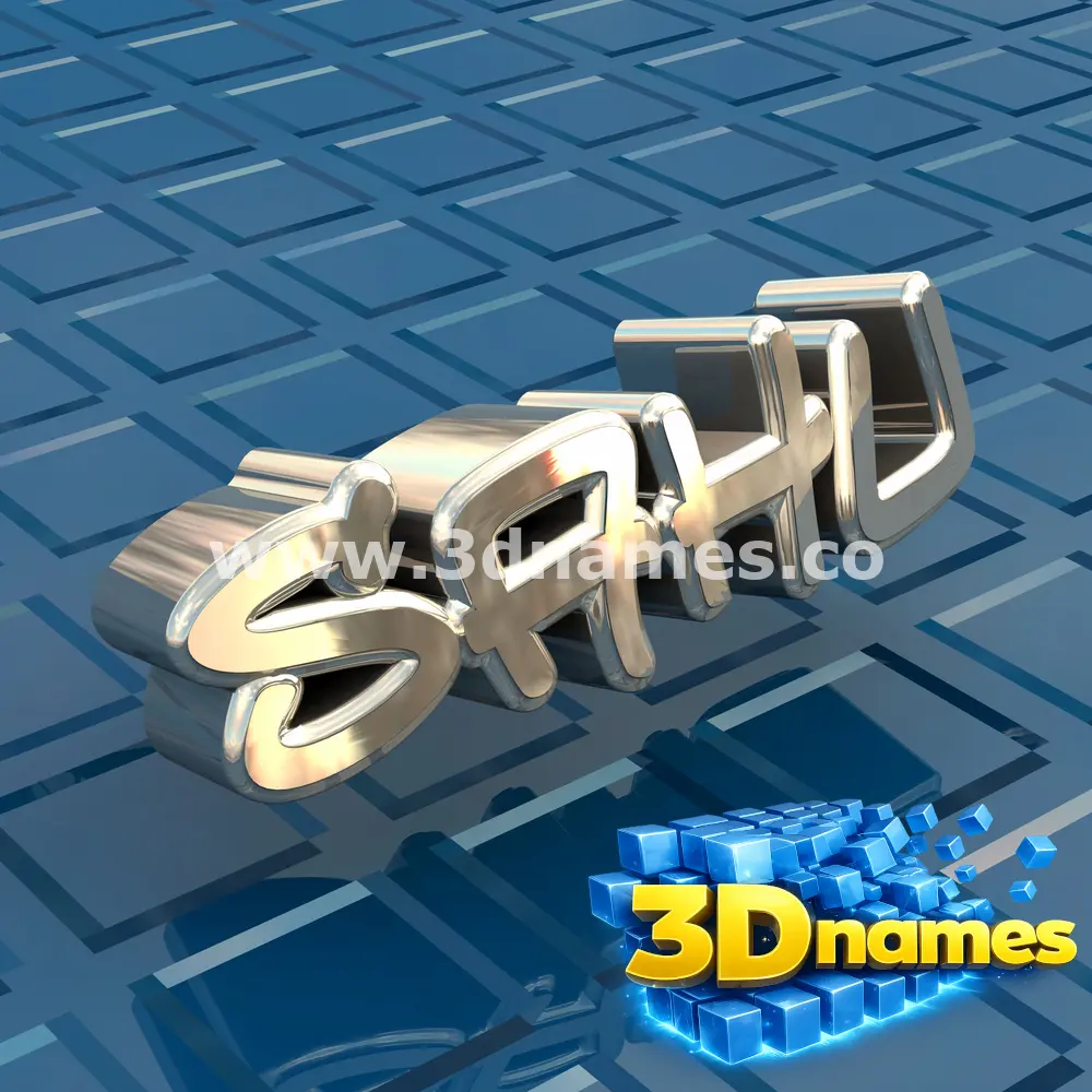sahu in Blue Bling style - 3D name wallpaper