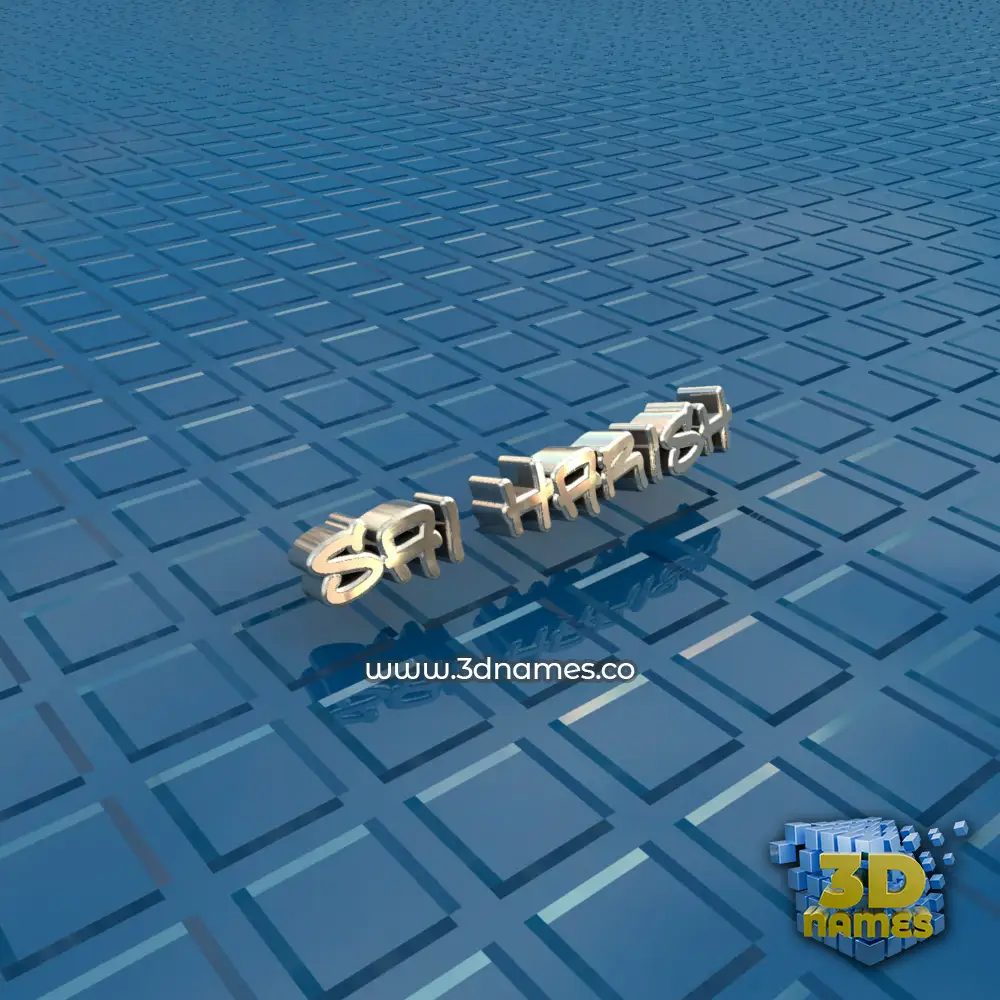 sai harish in Blue Bling style - 3D name wallpaper
