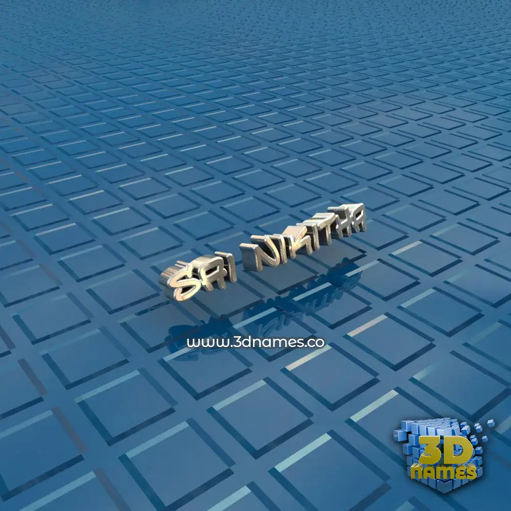 sai nikitha in Blue Bling style - 3D name wallpaper
