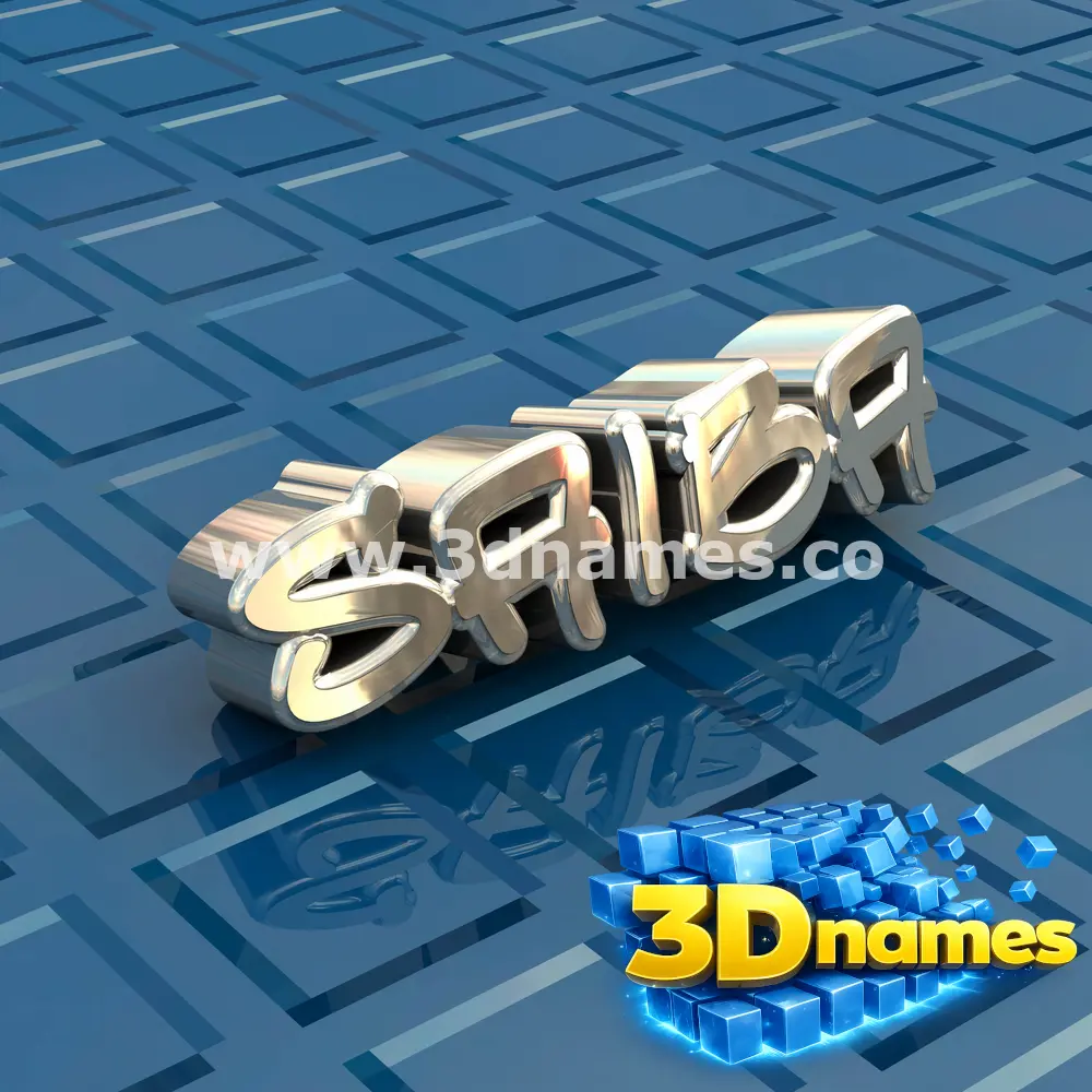 saiba in Blue Bling style - 3D name wallpaper