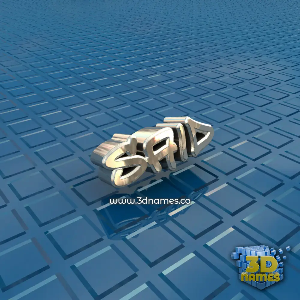 said in Blue Bling style - 3D name wallpaper