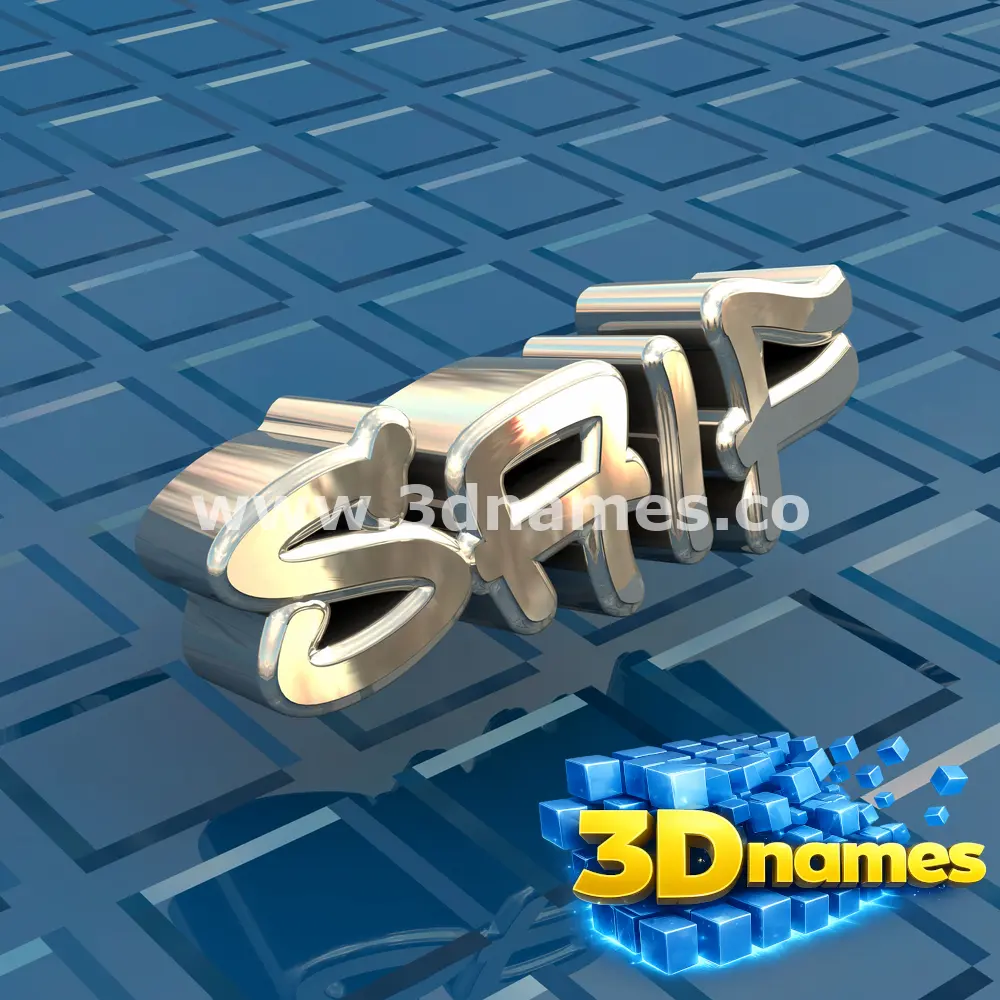 saif in Blue Bling style - 3D name wallpaper
